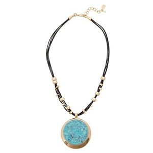 ROBERT LEE MORRIS leather turquoise necklace